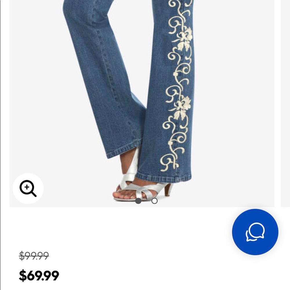 Embroidery Stretch Jeans 16WP - Picture 2 of 7